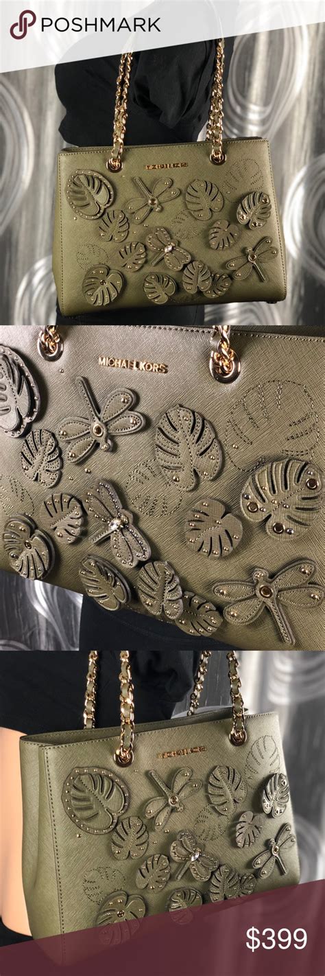 michael kors dragonfly purse|Michael Kors leather tote.